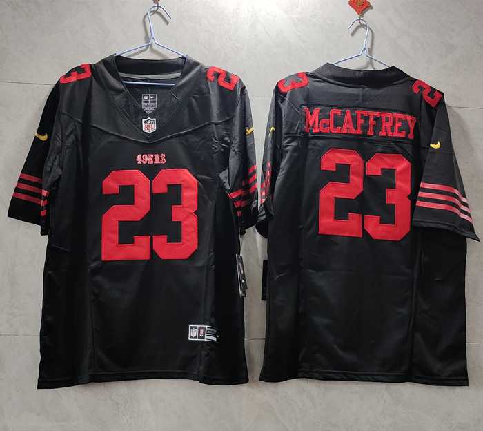 Men%27s San Francisco 49ers #23 Christian McCaffrey Black 2023 F.U.S.E. Vapor Untouchable Limited Stitched Football Jersey->san francisco 49ers->NFL Jersey